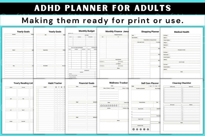 ADHD Planner for Adults - CraftNest - Digital Crafting and Art
