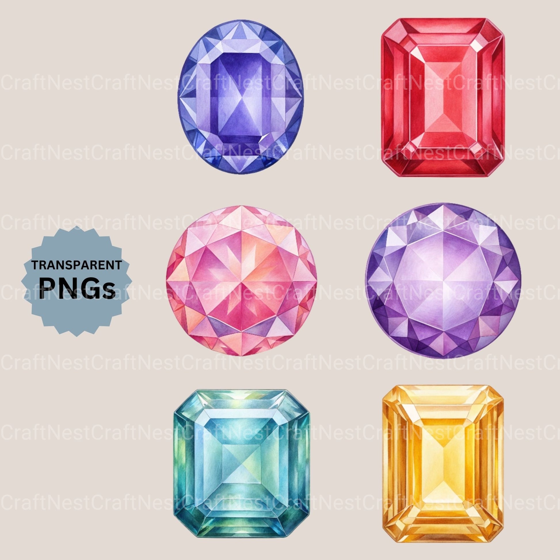Gem Stones Clipart Bundle - CraftNest - Digital Crafting and Art