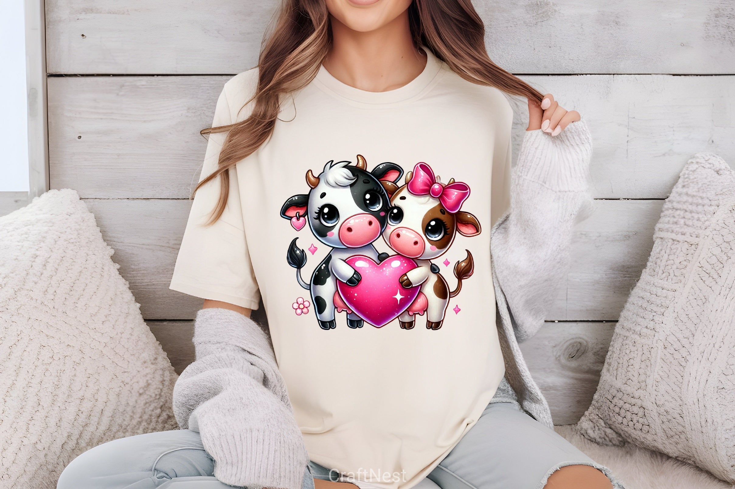 Valentine Couple Cow Clipart Bundle - CraftNest - Digital Crafting and Art