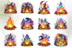 Halloween Fire Clipart Bundle - CraftNest - Digital Crafting and Art