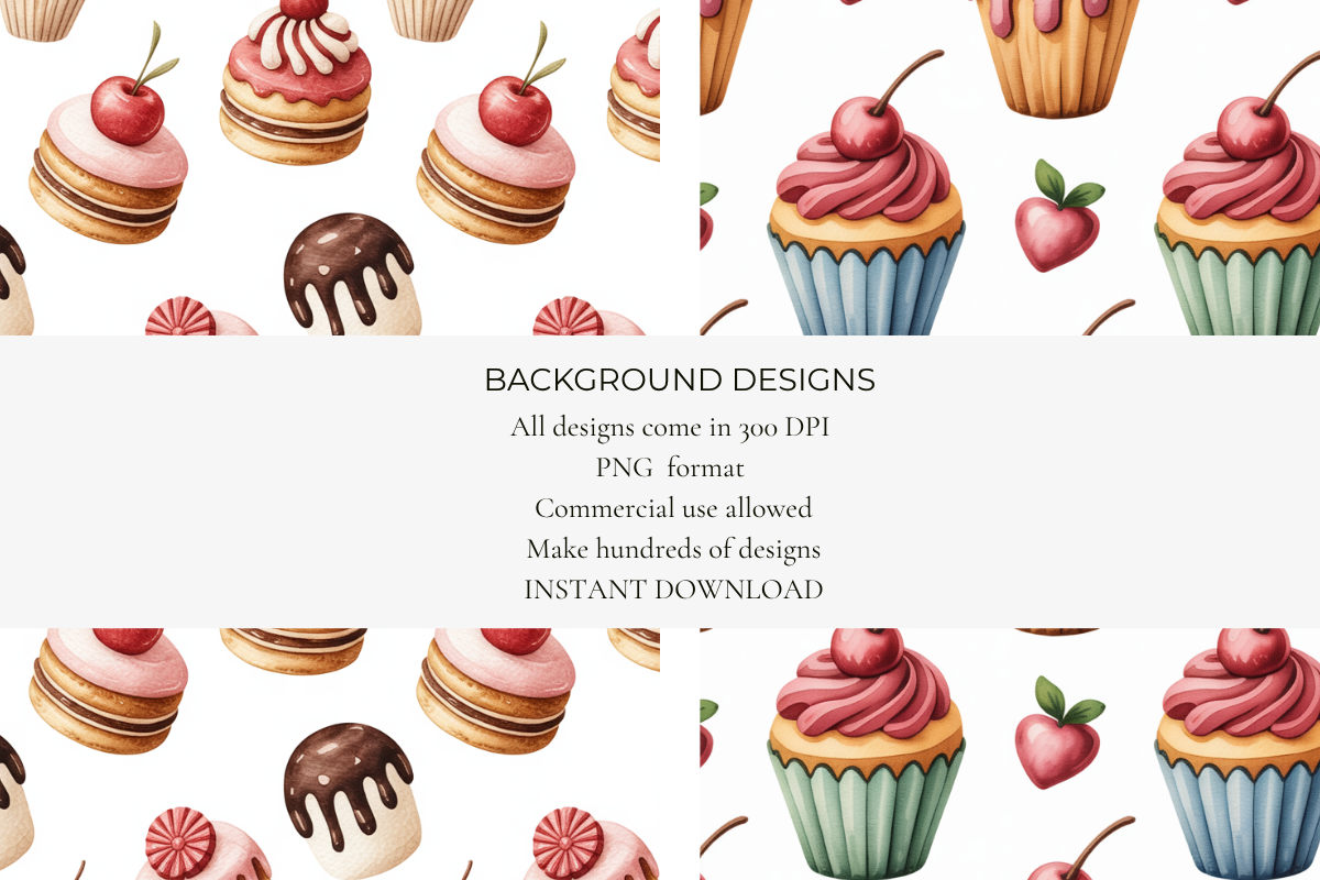Kawaii Desserts Seamless Papers