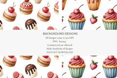 Kawaii Desserts Seamless Papers - CraftNest - Digital Crafting and Art