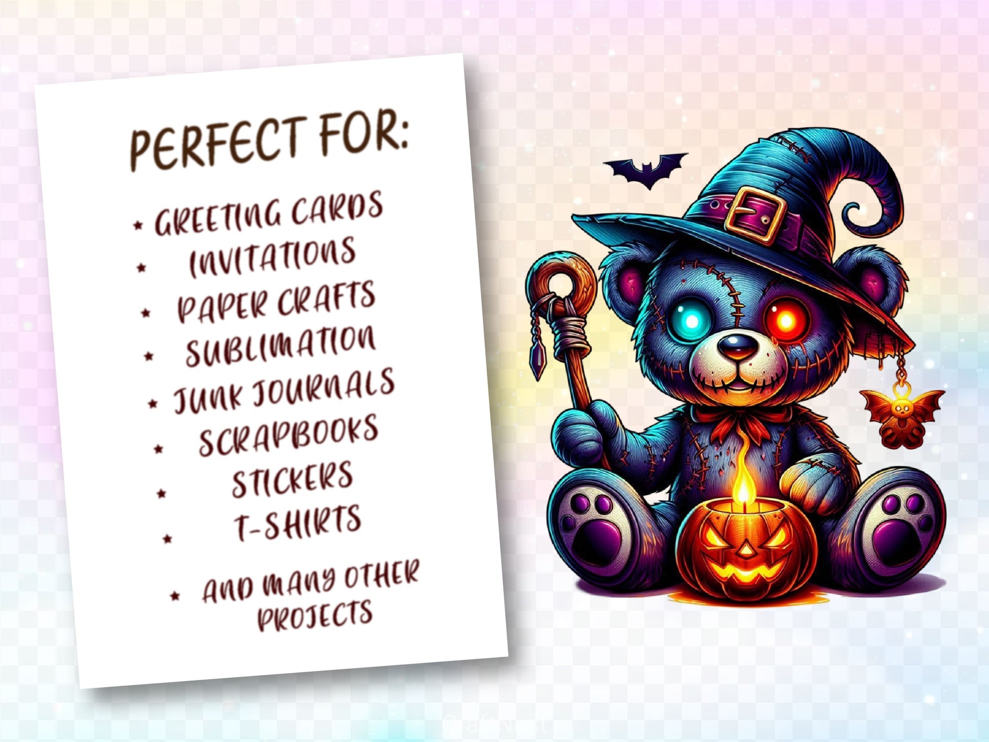 Halloween Scary Teddy Bear Clipart Bundle 2 - CraftNest - Digital Crafting and Art