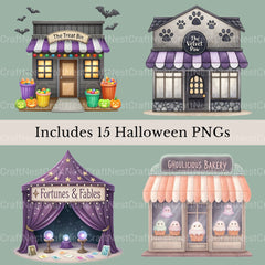 Halloween Shops Clipart Bundle - CraftNest - Digital Crafting and Art