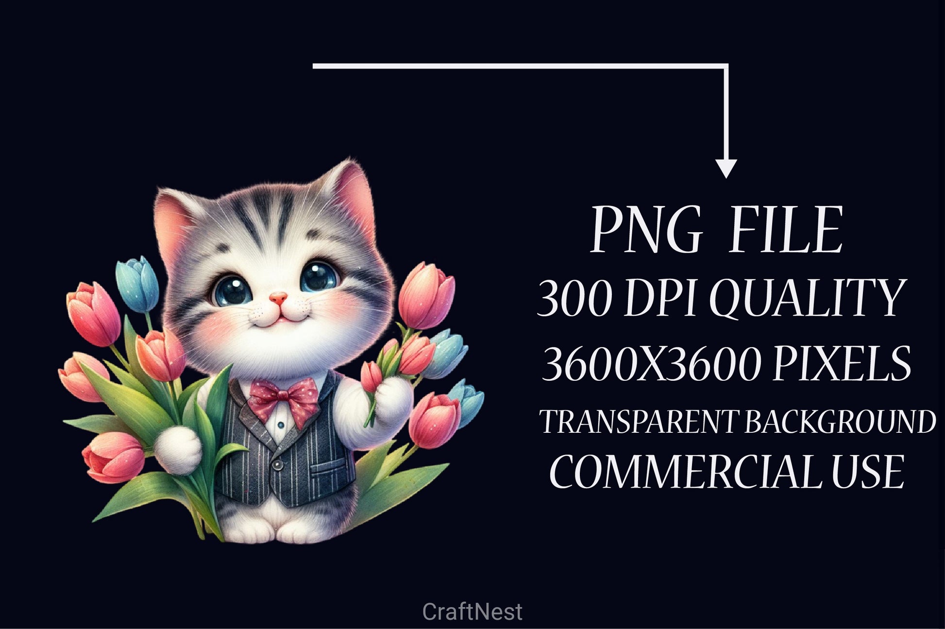 Cat Flower Clipart Bundle - CraftNest - Digital Crafting and Art