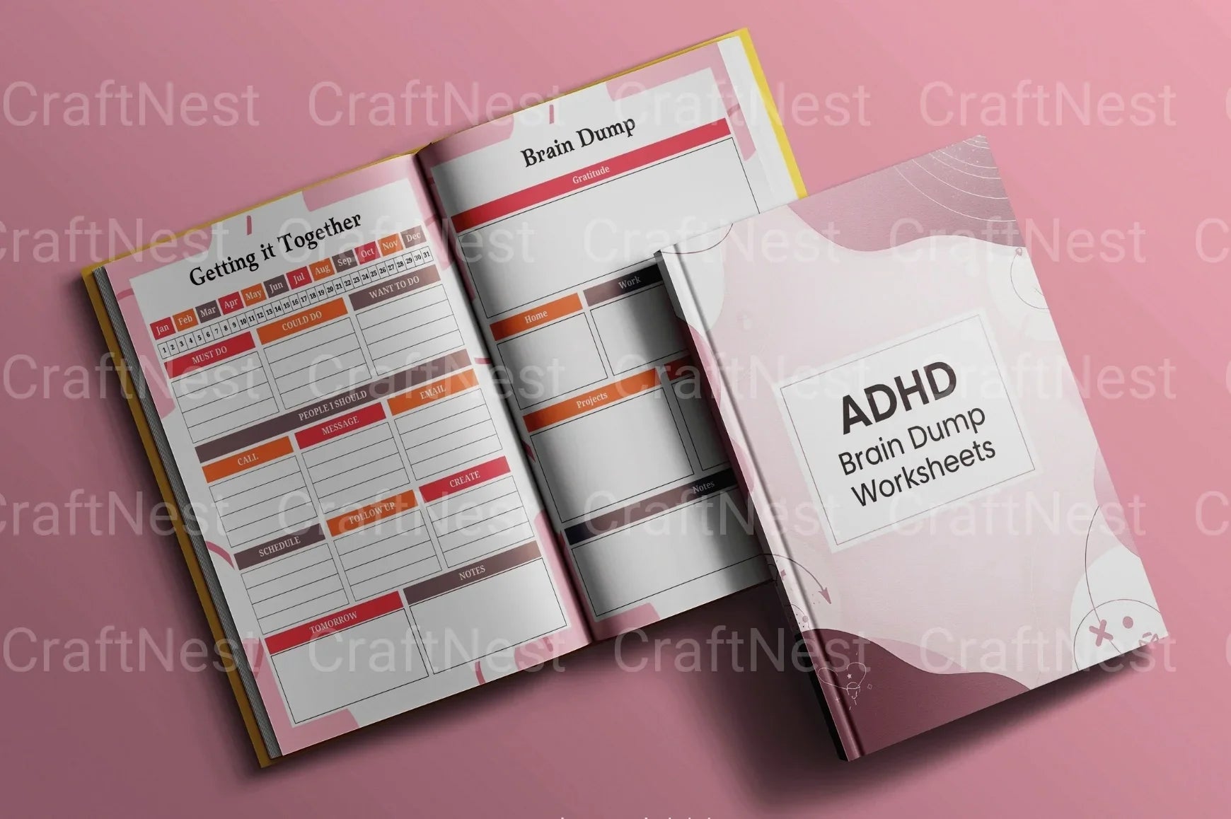 ADHD Brain Dump Worksheets for Focus and Organization - CraftNest - Digital Crafting and Art
