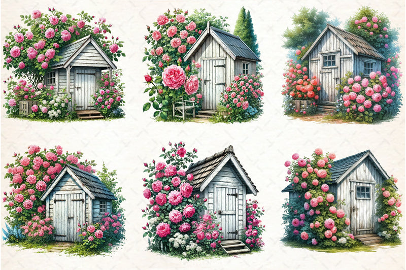 Spring Garden Shed Clipart Bundle - CraftNest - Digital Crafting and Art