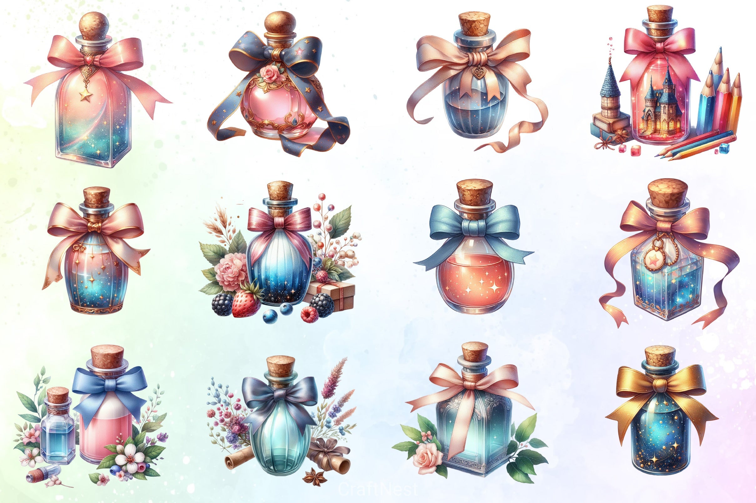 Potion Bottle Clipart Bundle - CraftNest - Digital Crafting and Art