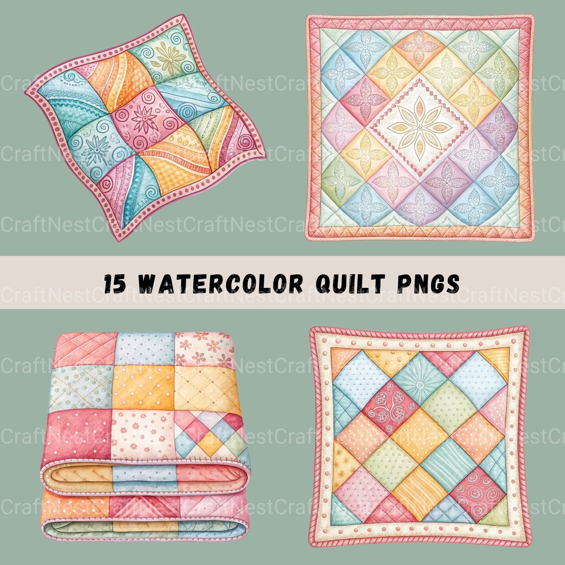 Quilts Clipart Bundle - CraftNest - Digital Crafting and Art