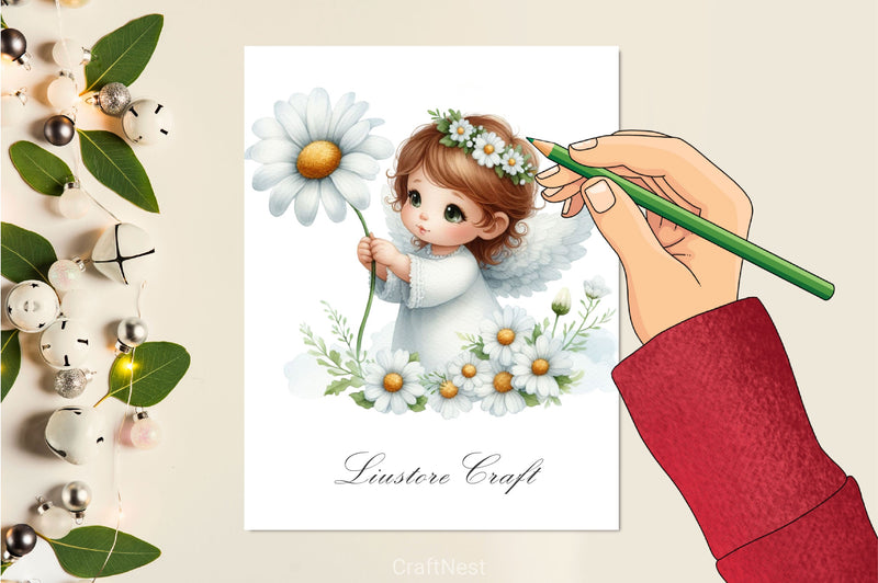 Cute Angel Clipart Bundle - CraftNest - Digital Crafting and Art