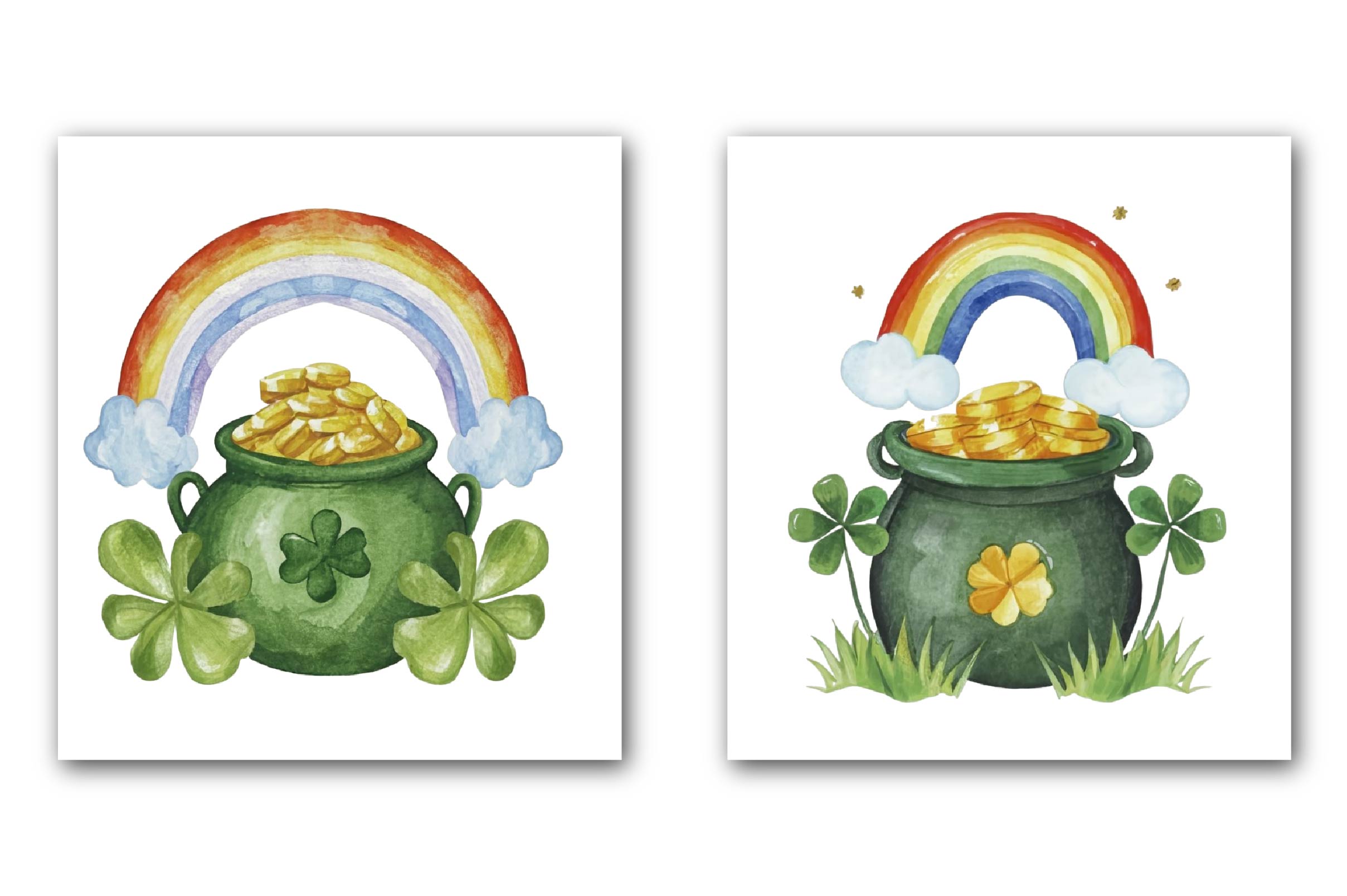 Rainbow And Leprechaun Pot Of Gold Clipart Bundle - CraftNest - Digital Crafting and Art