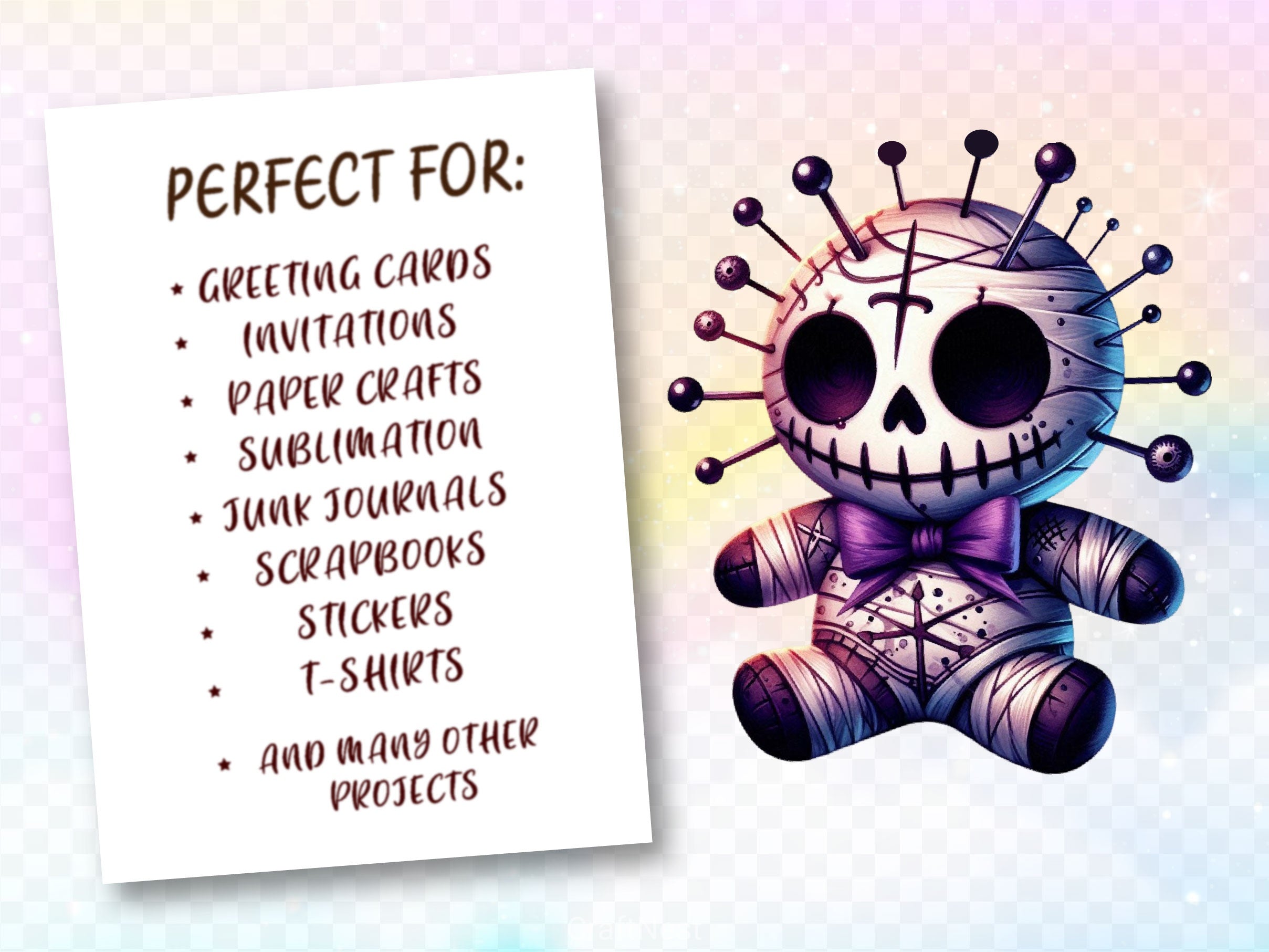 Halloween Gothic Voodoo Doll Clipart Bundle 5 - CraftNest - Digital Crafting and Art