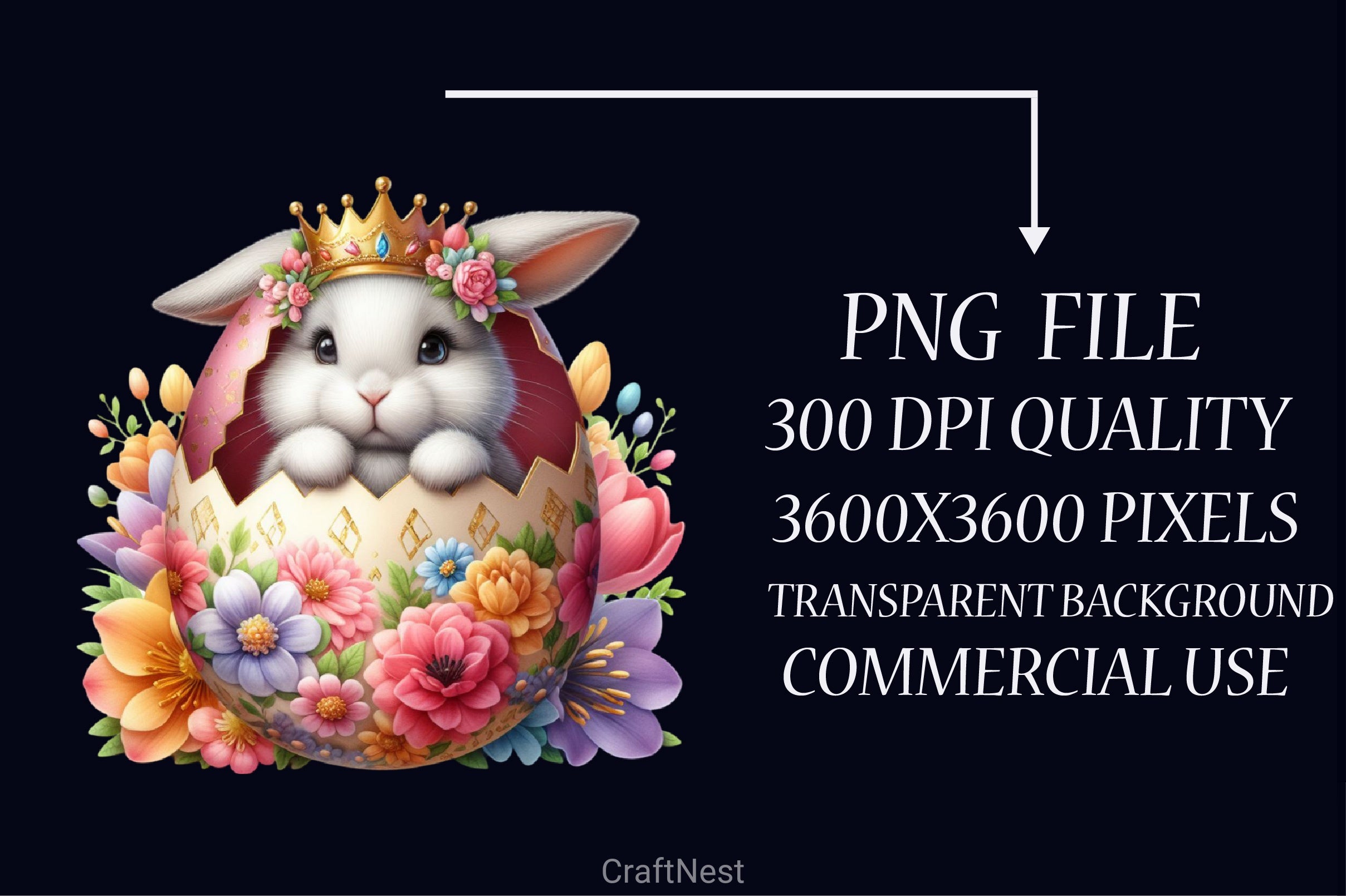 Cute Easter Bunny Clipart Bundle 48 - CraftNest - Digital Crafting and Art