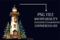 Christmas Lighthouse Clipart Bundle 2 - CraftNest - Digital Crafting and Art