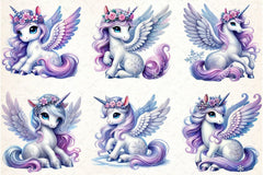 Cute Fairy Unicorn Clipart Bundle - CraftNest - Digital Crafting and Art