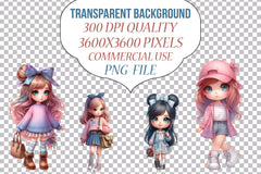 Cute Girls Clipart Bundle - CraftNest - Digital Crafting and Art