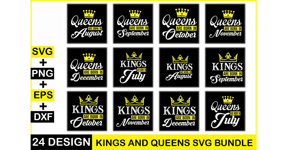 Queens And Kings SVG Bundle - CraftNest - Digital Crafting and Art