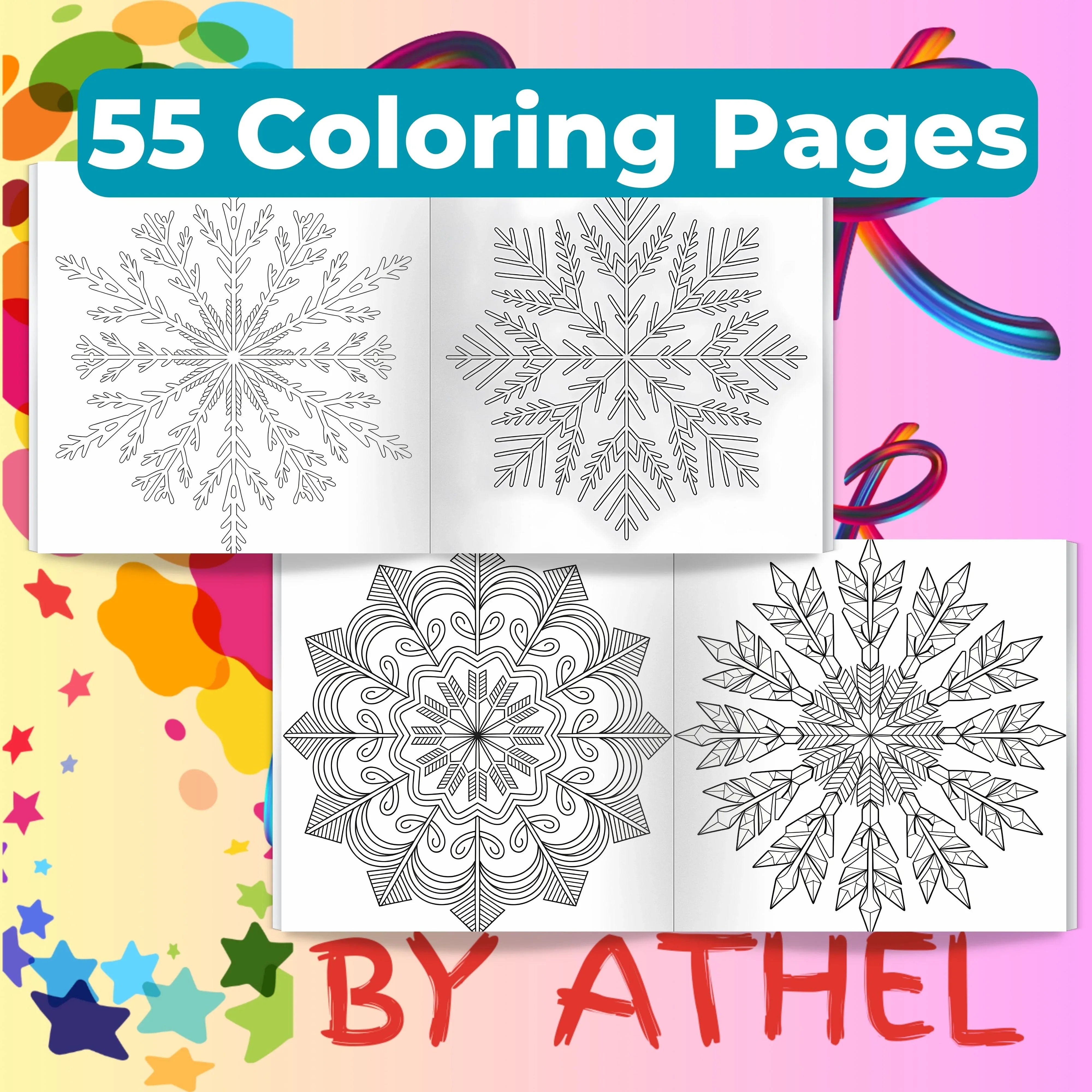 Snowflake Mandala Coloring Book Bundle - CraftNest - Digital Crafting and Art