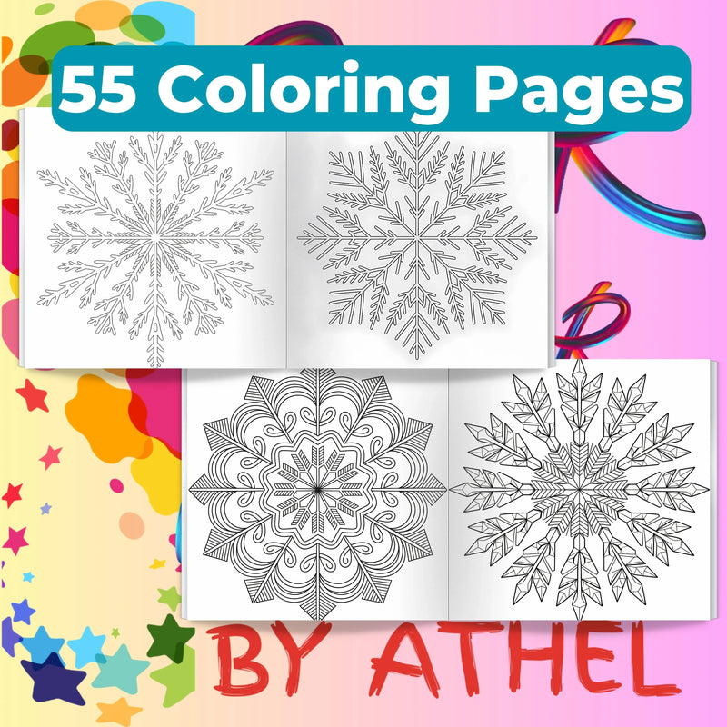 Snowflake Mandala Coloring Book Bundle - CraftNest - Digital Crafting and Art