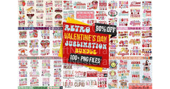 Big Retro Valentine Clipart Bundle - CraftNest - Digital Crafting and Art