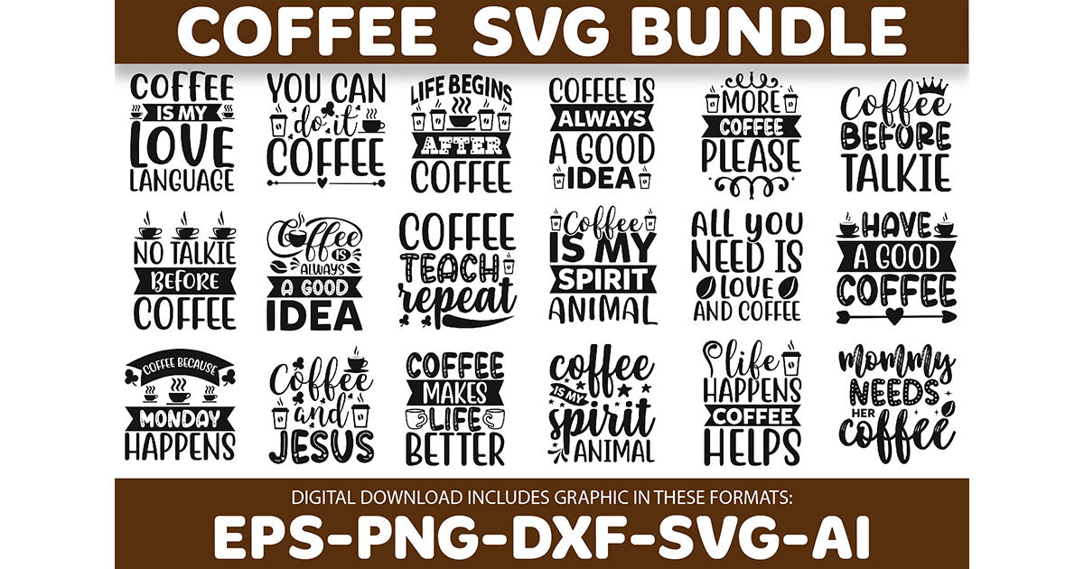 Coffee SVG Bundle 10 - CraftNest - Digital Crafting and Art