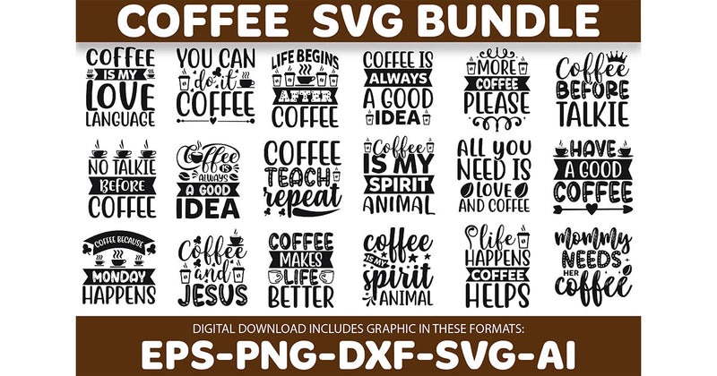 Coffee SVG Bundle 10 - CraftNest - Digital Crafting and Art