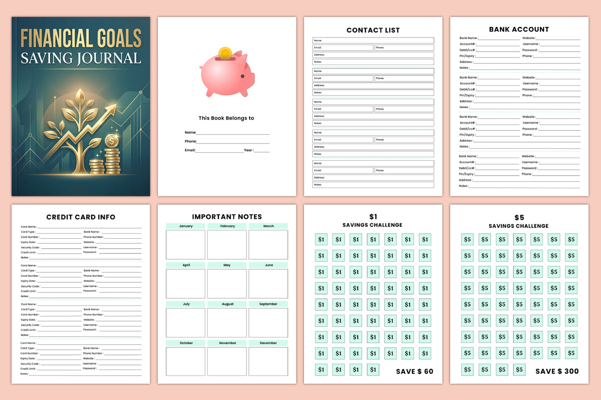 Financial Goals Saving Journal