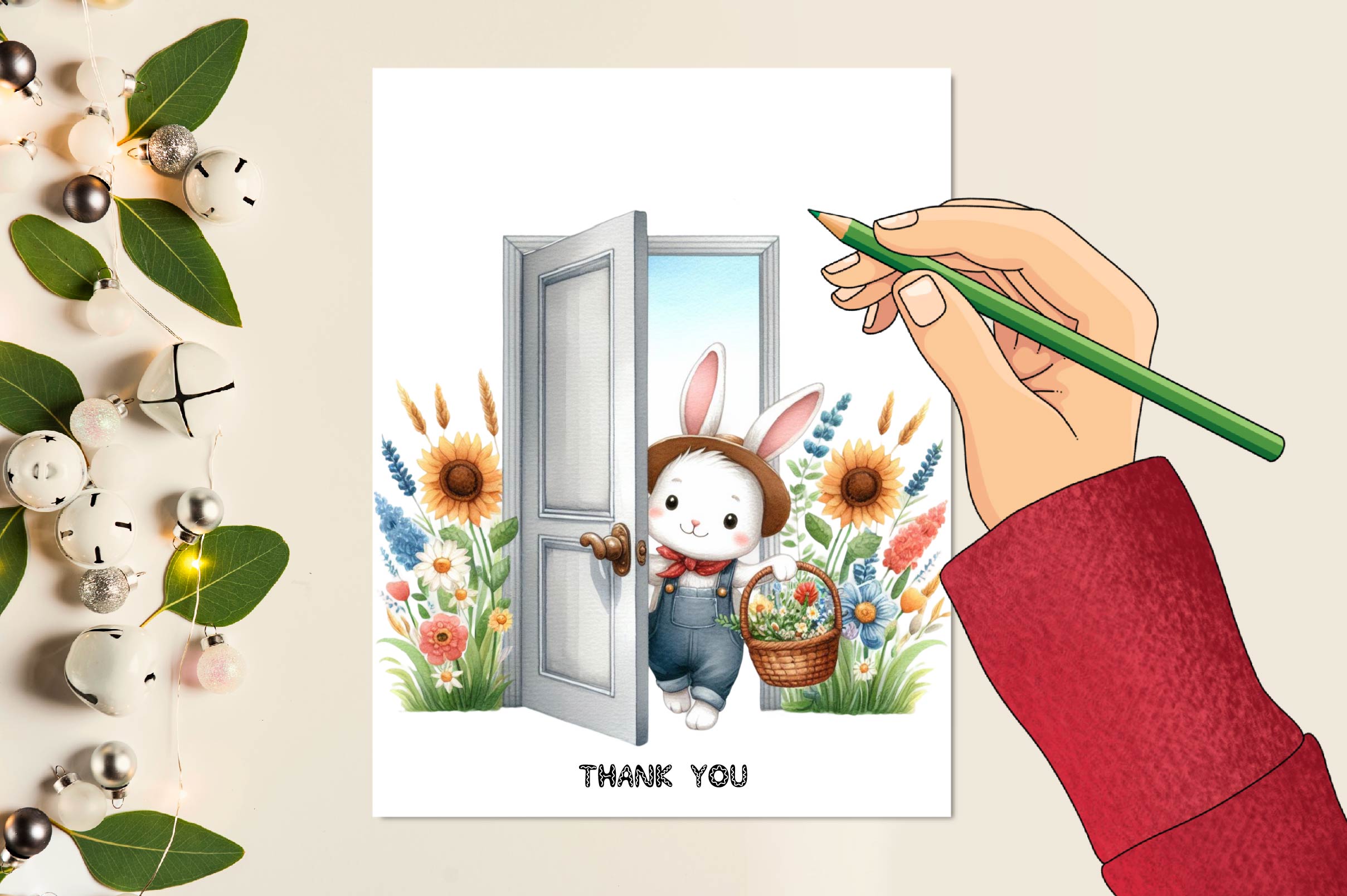 Rabbit Open The Door Clipart Bundle - CraftNest - Digital Crafting and Art
