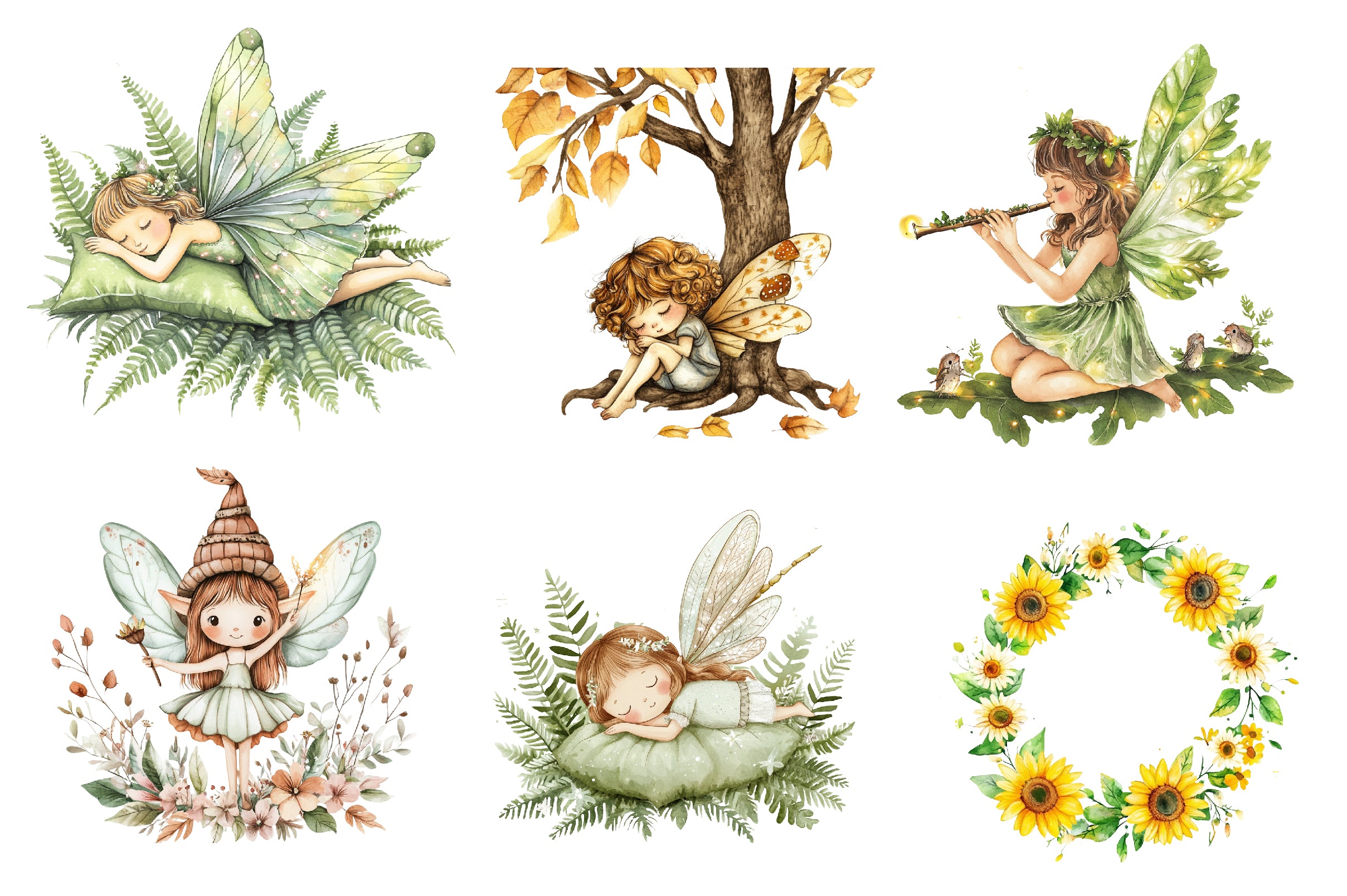 Boho Woodland Fairy Clipart Bundle - CraftNest - Digital Crafting and Art