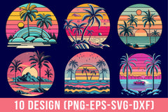 Retro Sunset SVG Bundle - CraftNest - Digital Crafting and Art