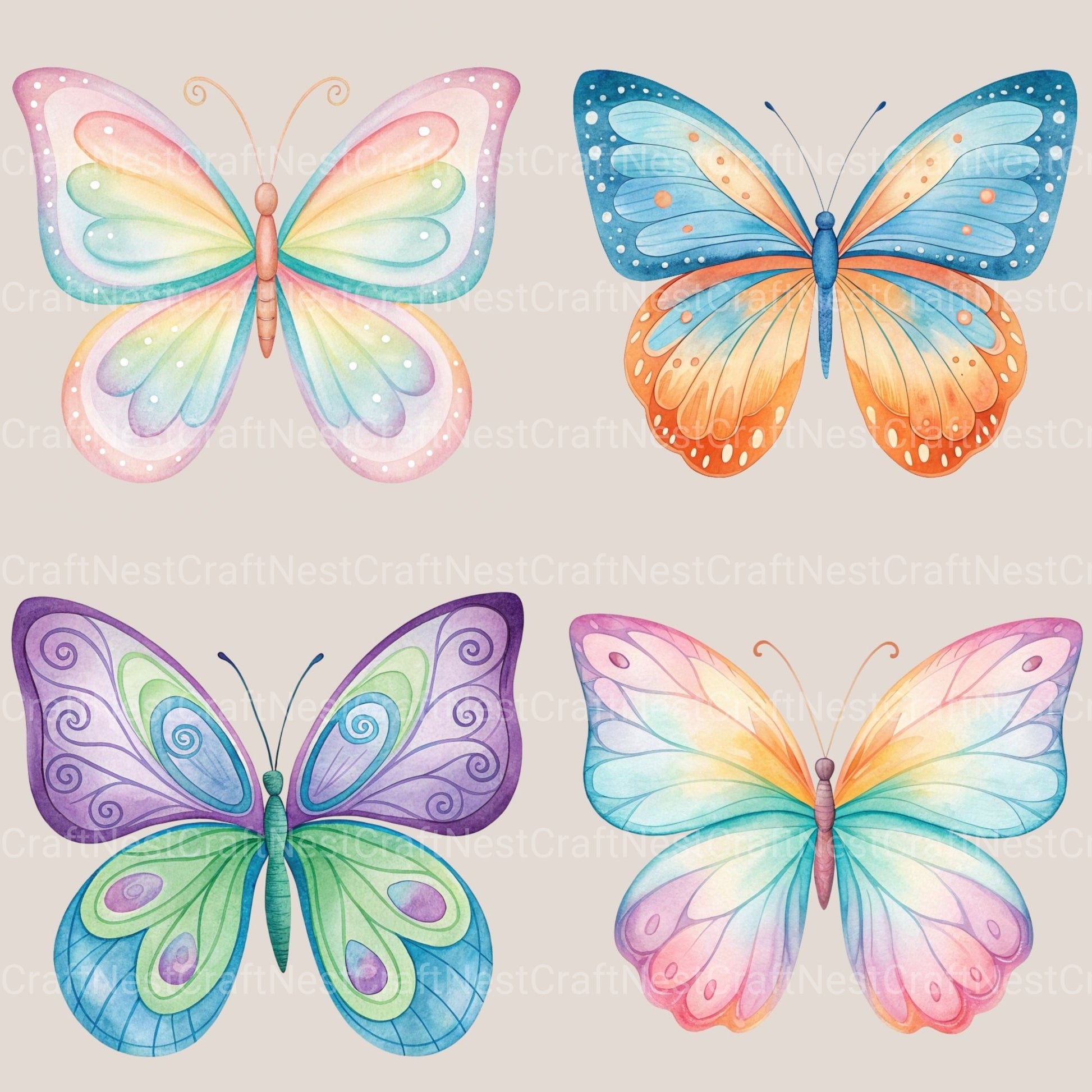 Butterflies Clipart Bundle 4 - CraftNest - Digital Crafting and Art