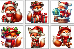 Christmas Fox Clipart Bundle - CraftNest - Digital Crafting and Art