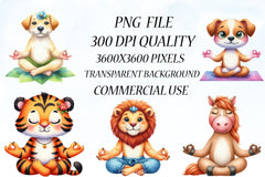 Cute Yoga Animals Clipart Bundle - CraftNest - Digital Crafting and Art