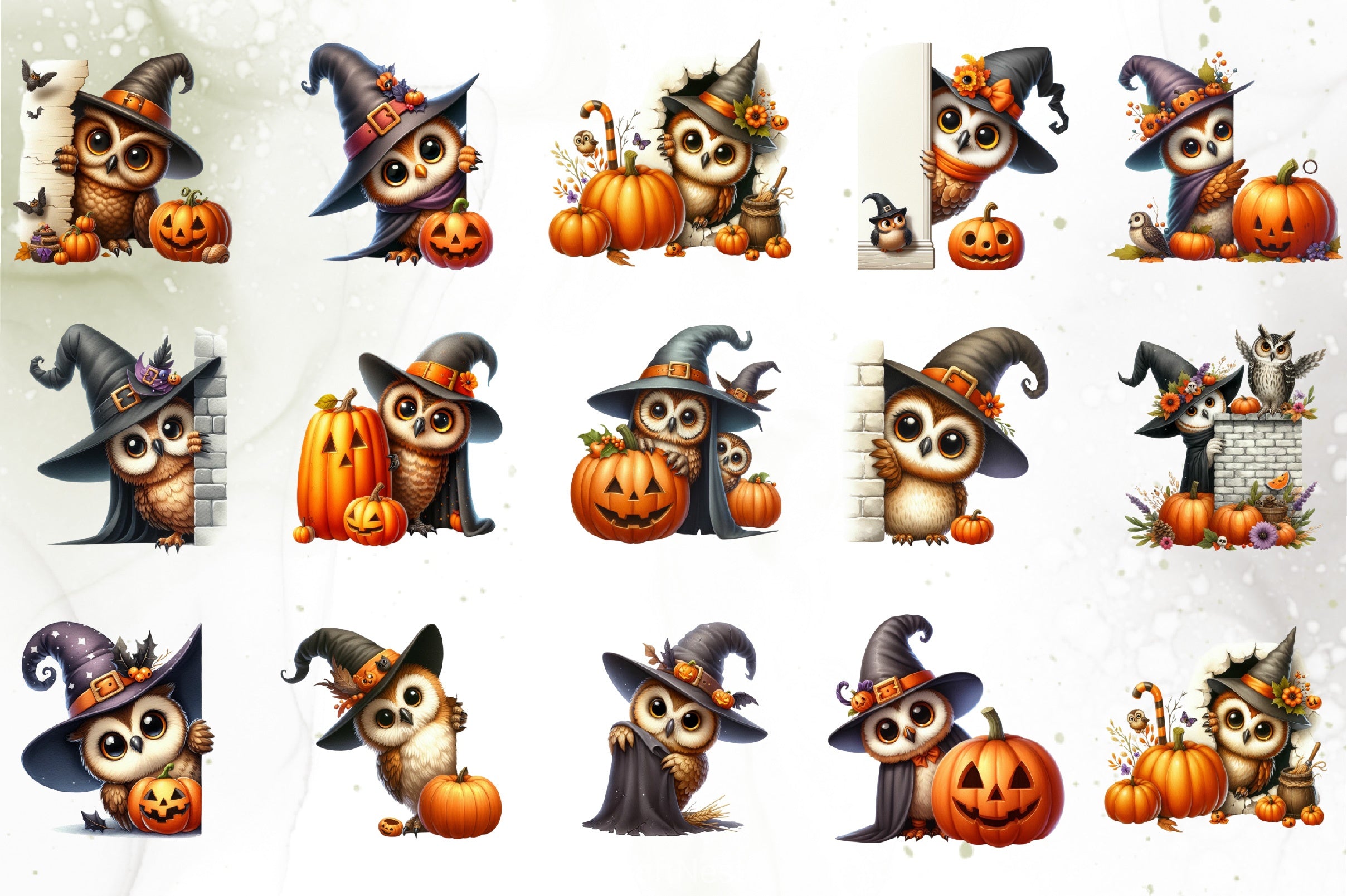 Halloween Owl Pumpkin Clipart Bundle - CraftNest - Digital Crafting and Art