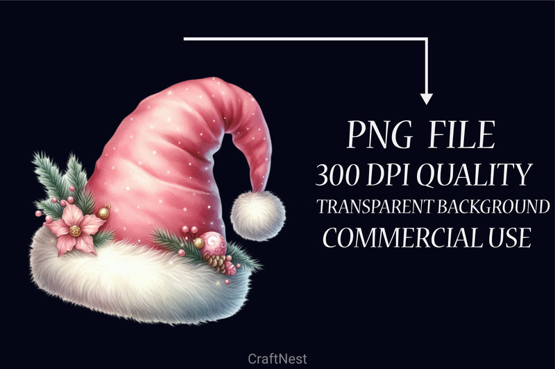 Christmas Santa Hat Clipart Bundle - CraftNest - Digital Crafting and Art