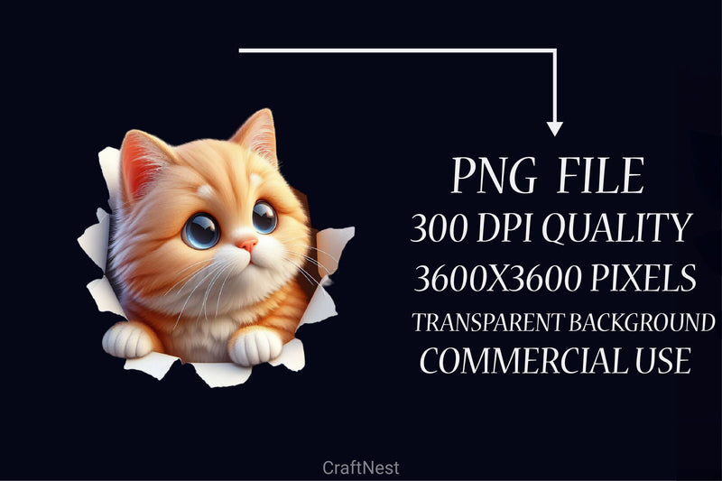 Cute Cat Peeking Clipart Bundle - CraftNest - Digital Crafting and Art