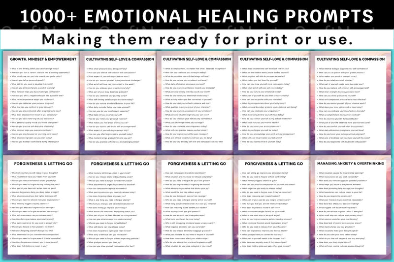 Emotional Healing Prompts for Personal Growth - CraftNest - Digital Crafting and Art