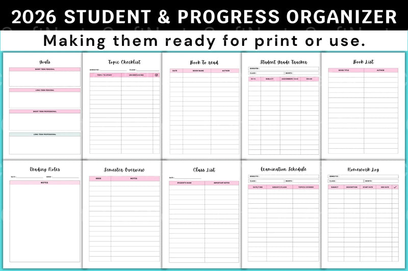 Student Progress Organizer for Effective Tracking - CraftNest - Digital Crafting and Art