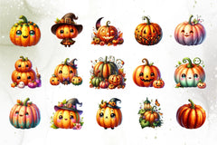 Cute Halloween Pumpkins Clipart Bundle - CraftNest - Digital Crafting and Art