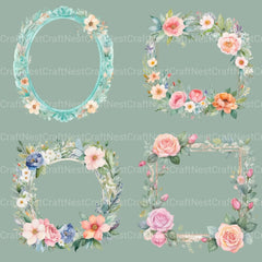 Floral Frames Clipart Bundle 2 - CraftNest - Digital Crafting and Art