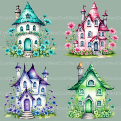 Fairyland Houses Clipart Bundle - CraftNest - Digital Crafting and Art