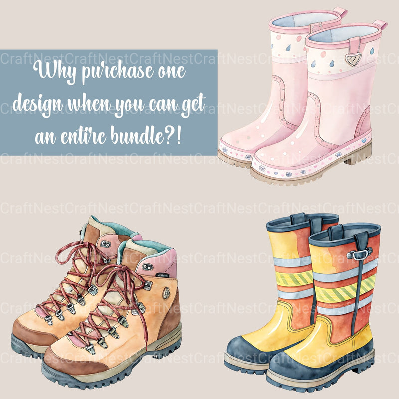 Boots Clipart Bundle - CraftNest - Digital Crafting and Art