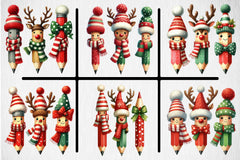 Christmas Winter Pencils Clipart Bundle - CraftNest - Digital Crafting and Art