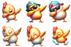 Cute Dabbing Chicken Clipart Bundle - CraftNest - Digital Crafting and Art