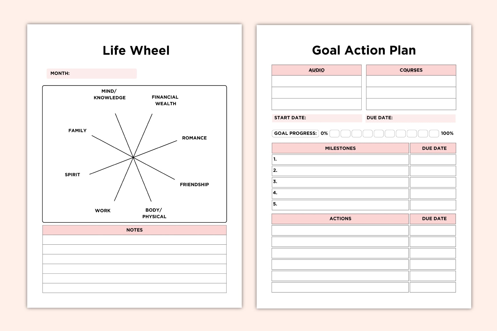Dream Life Self Care Lifestyle Planner