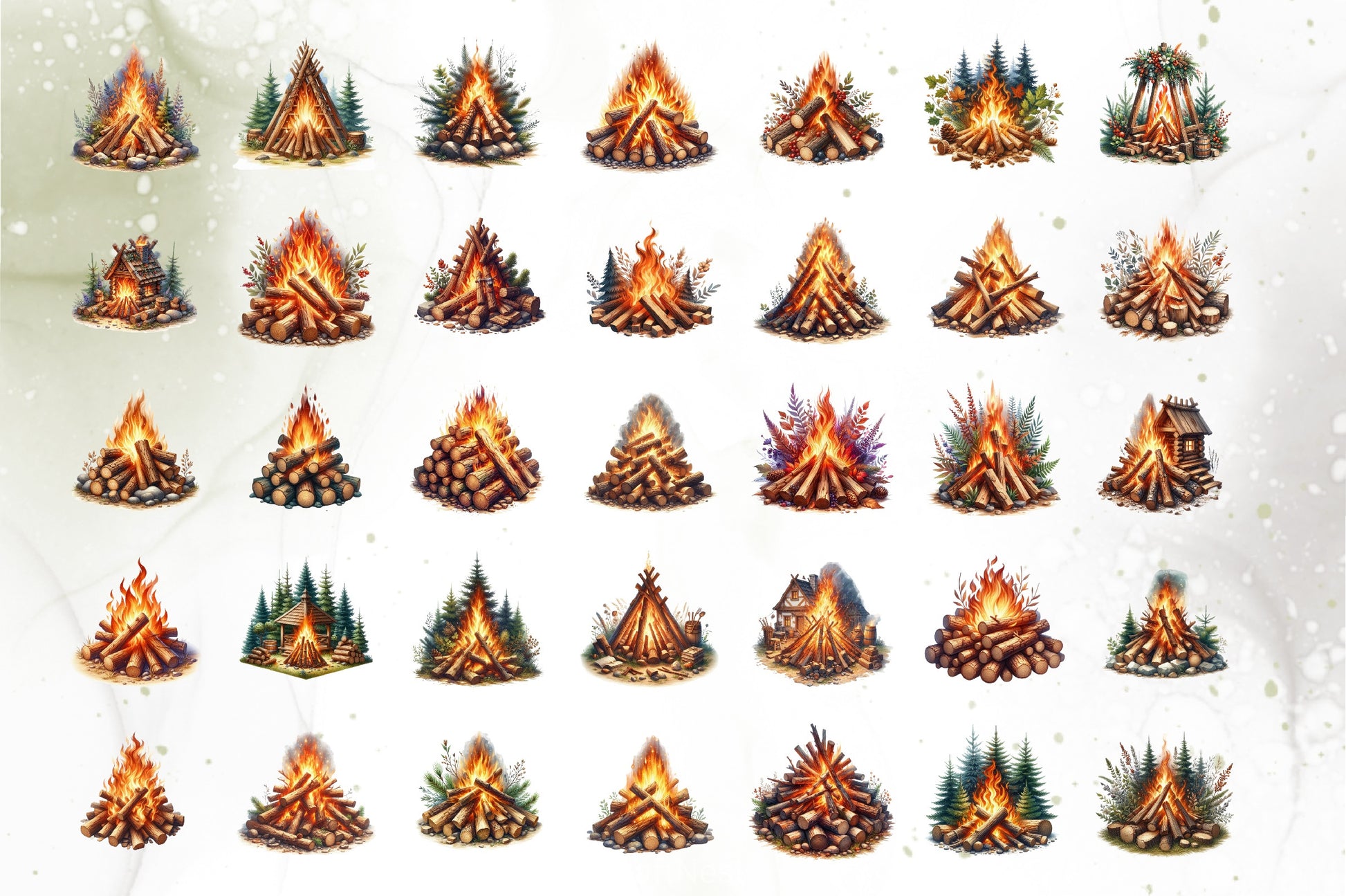Bonfire Camping Clipart Bundle - CraftNest - Digital Crafting and Art