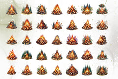 Bonfire Camping Clipart Bundle - CraftNest - Digital Crafting and Art