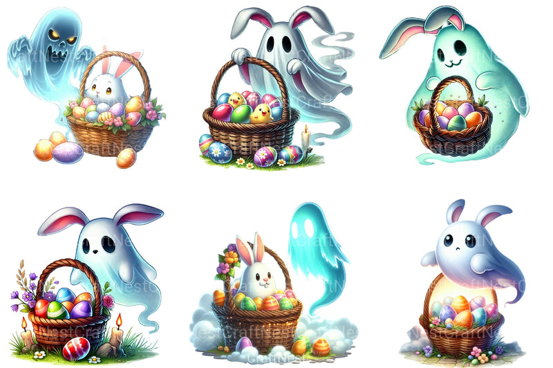 Easter Ghost Clipart Bundle - CraftNest - Digital Crafting and Art