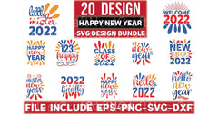 New Year T Shirt 20 Bundle - CraftNest - Digital Crafting and Art
