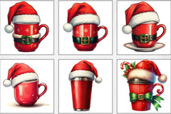 Christmas Coffee Cup Clipart Bundle - CraftNest - Digital Crafting and Art